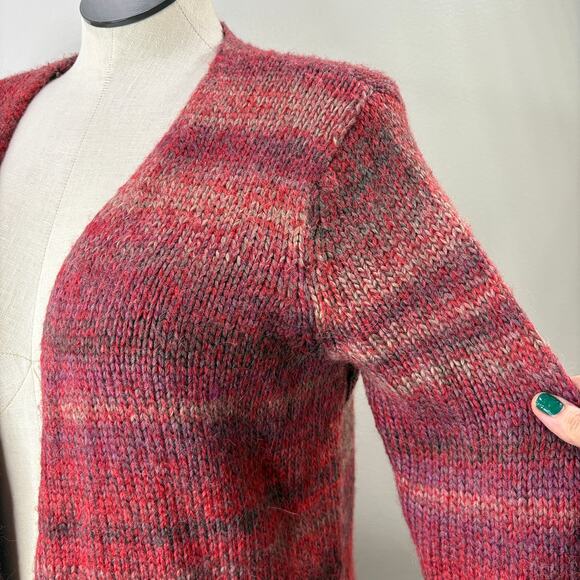 Kenar Woman Size 1X Cardigan Sweater Red Pink Wool Alpaca Blend Long Open Front - Picture 10 of 15